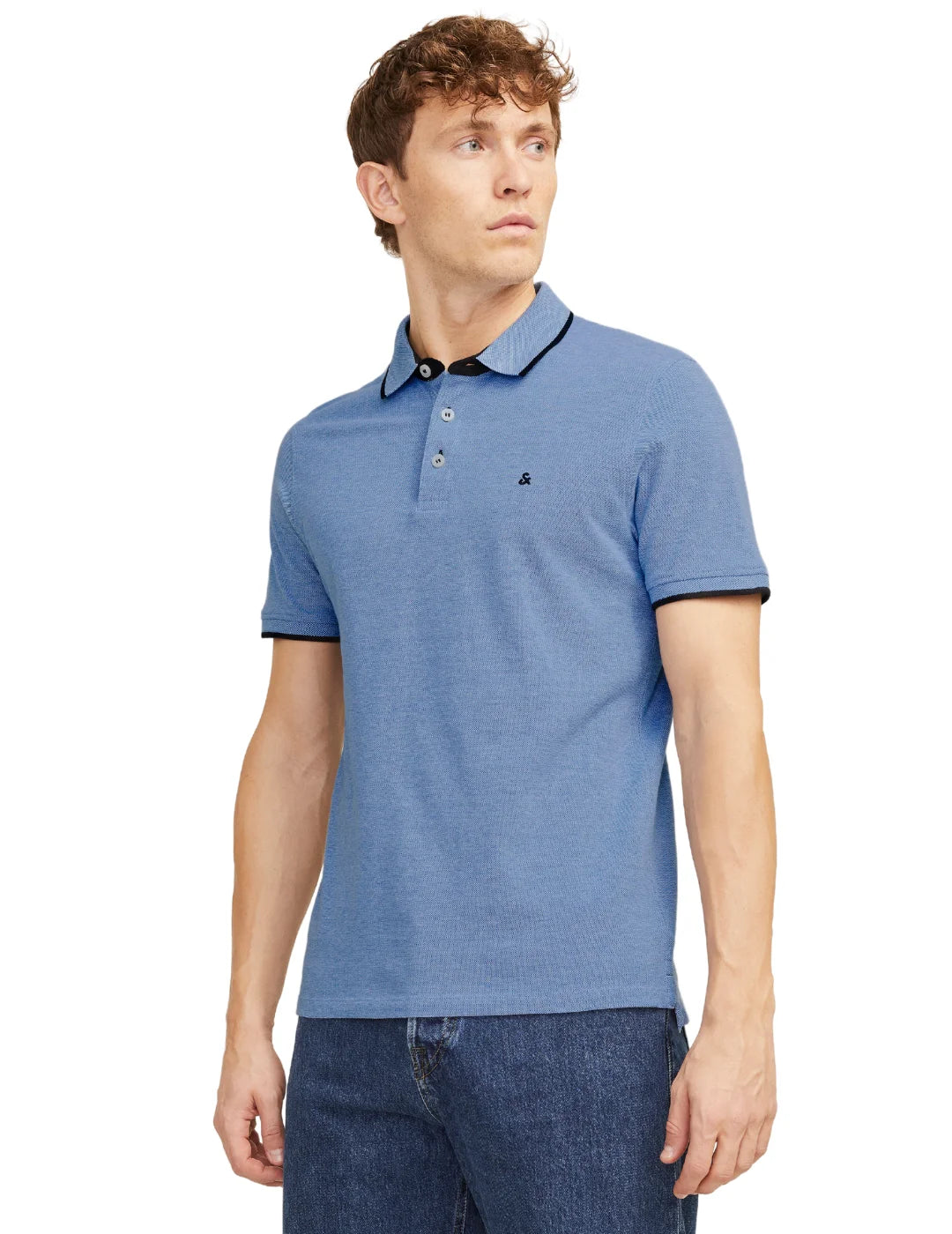 Polo Jack&Jones Paulos Ribete Bright Cobalt | Bicos de Fío