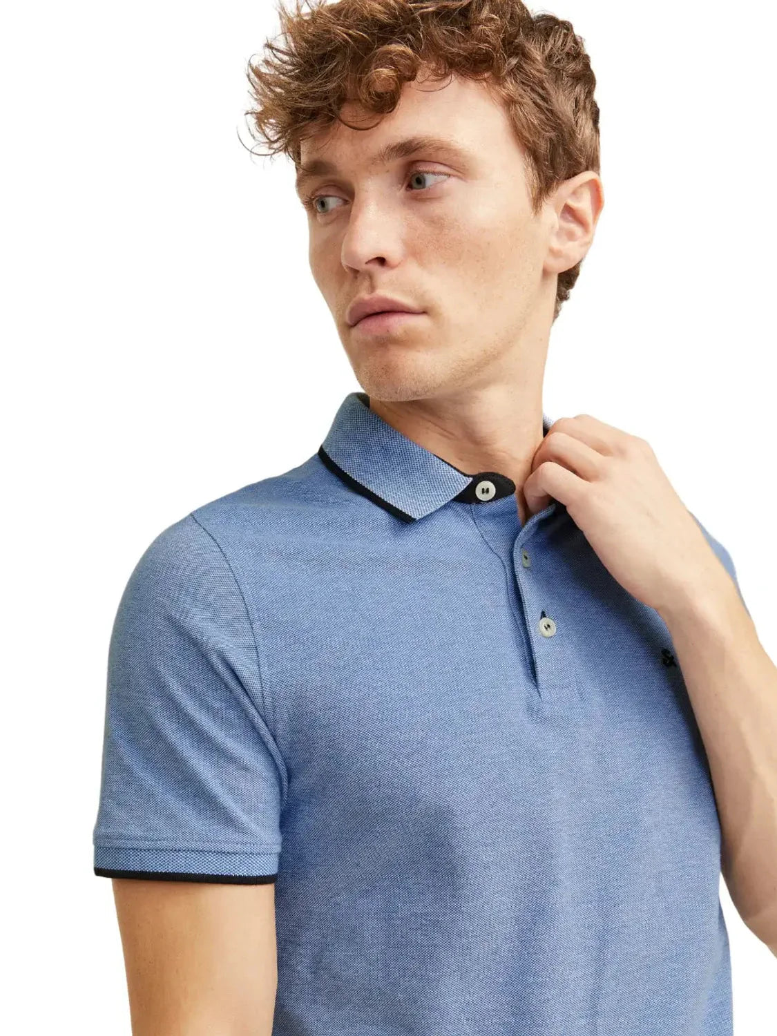 Polo Jack&Jones Paulos Ribete Bright Cobalt | Bicos de Fío