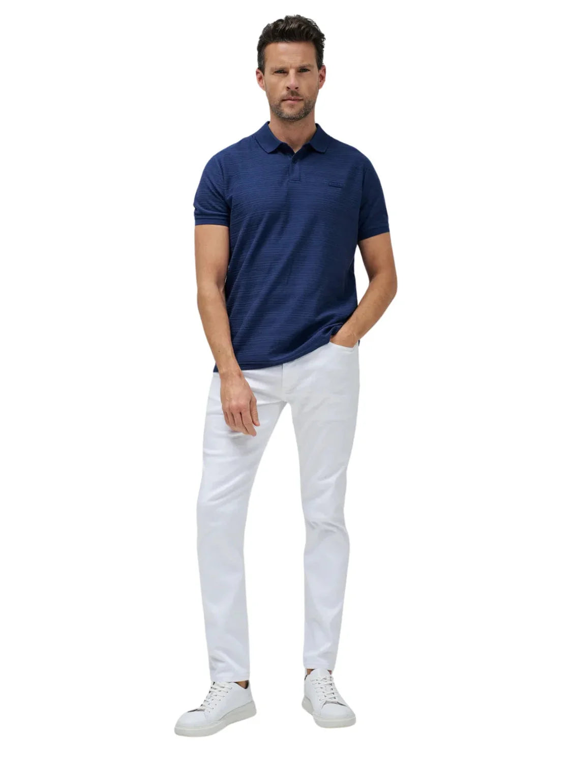 Polo Textura Salsa Jeans Azul Marino | Bicos de Fío