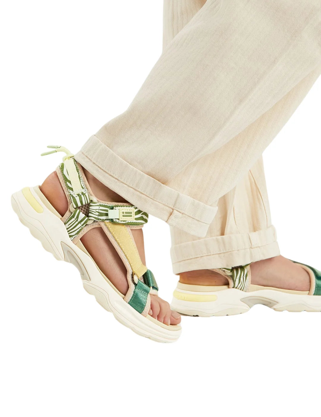 Sandalia D.Franklin Flame Strips Verde | Bicos de Fío