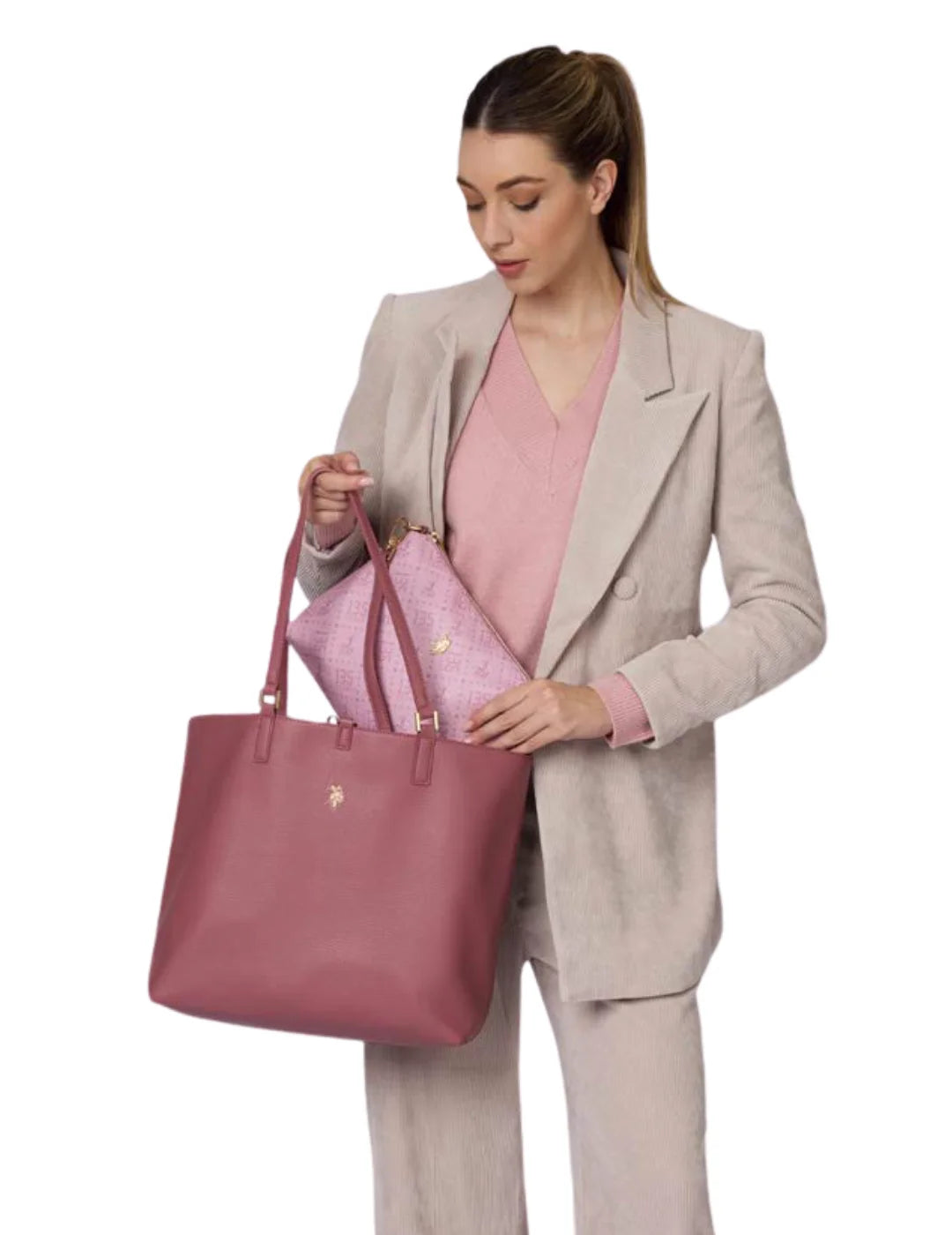 Bolso Shopper US Polo Assn Malibu Rosa | Bicos de Fío