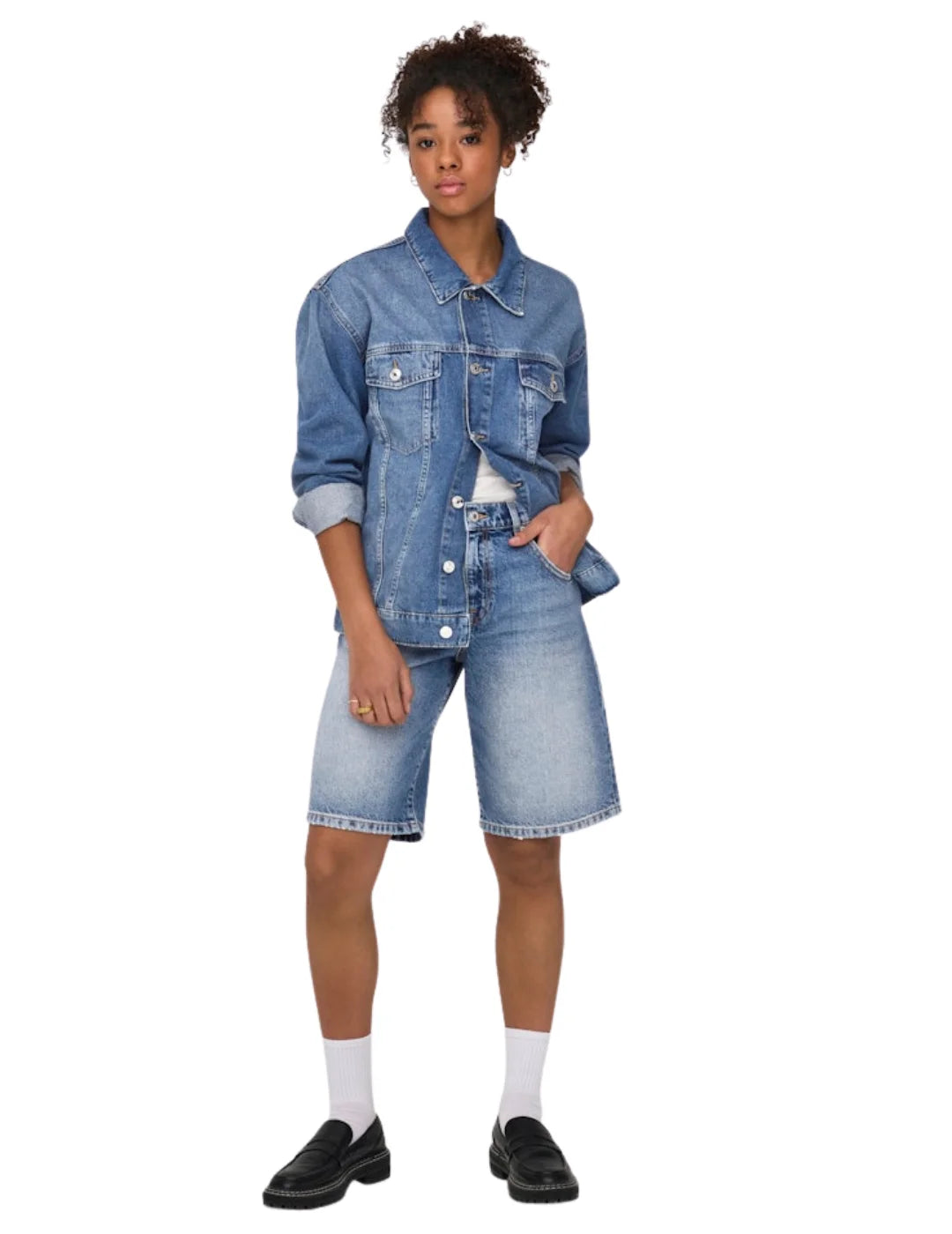 Shorts Baggy ONLY Mate Azul | Bicos de Fío
