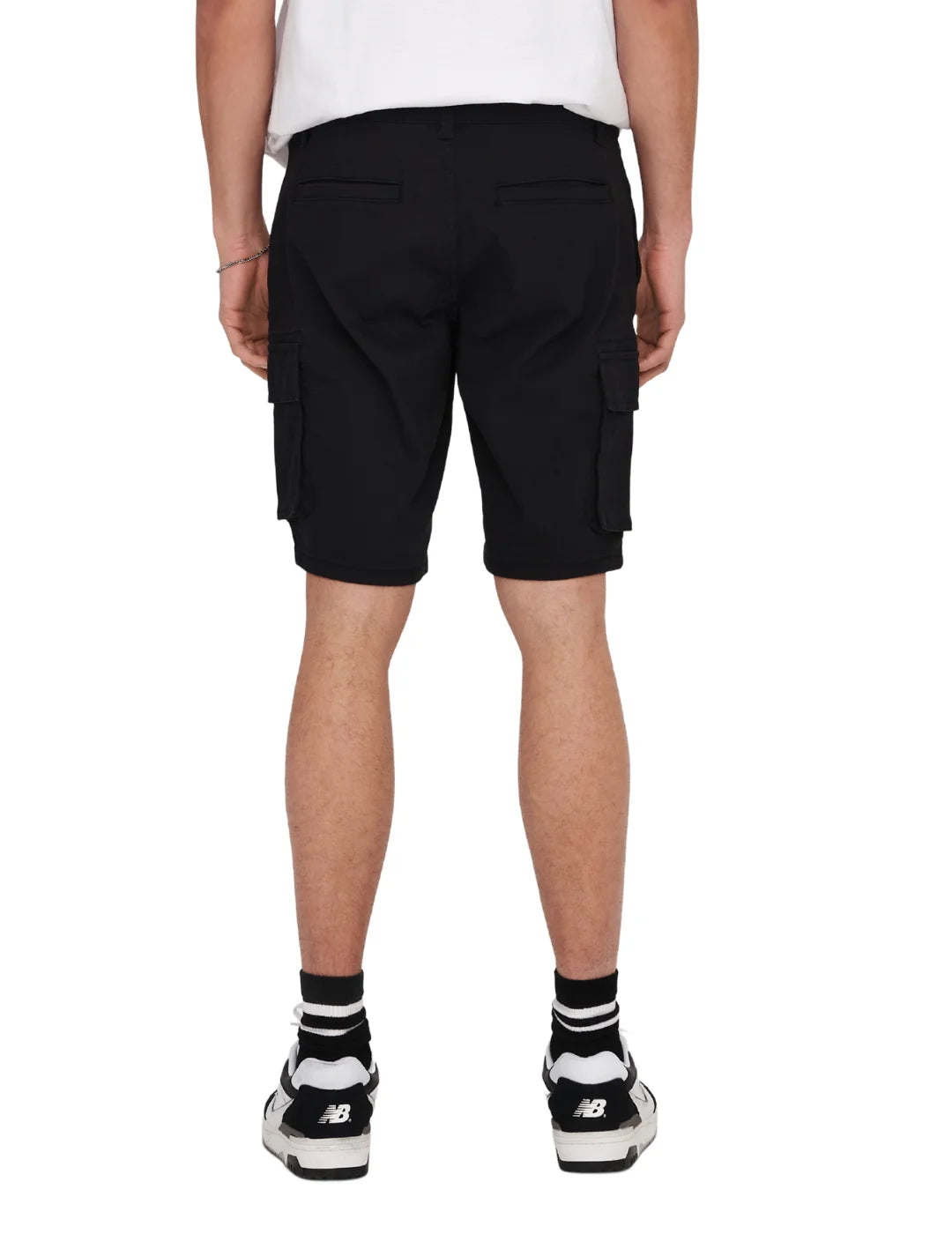 Short Cargo ONLY&SONS Cam Stage 6689 Negro | Bicos de Fío