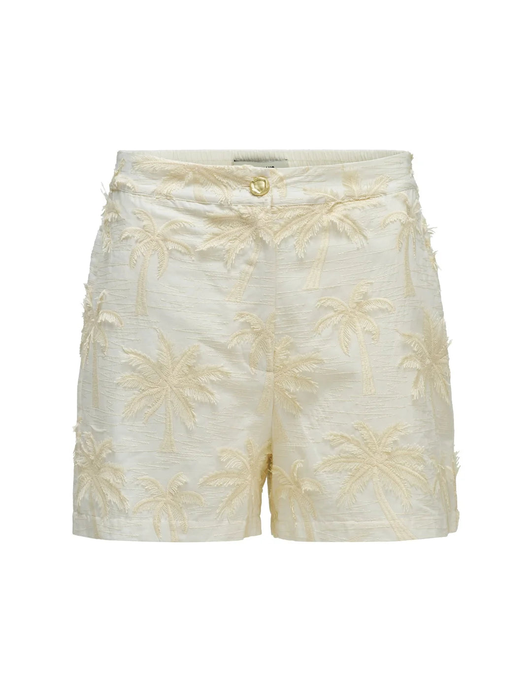 Shorts Salsa Jeans Palmeras 3D Beige | Bicos de Fío