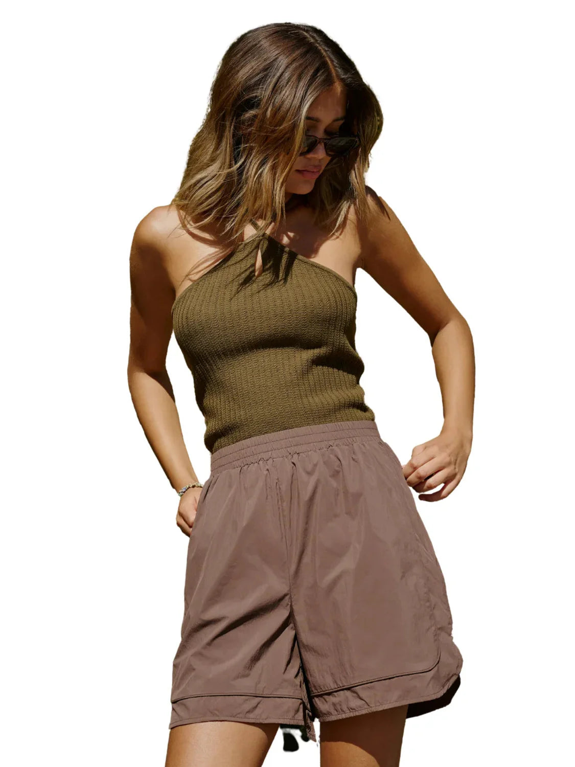 Shorts Pipping ONLY Lara Marrón Chocolate | Bicos de Fío