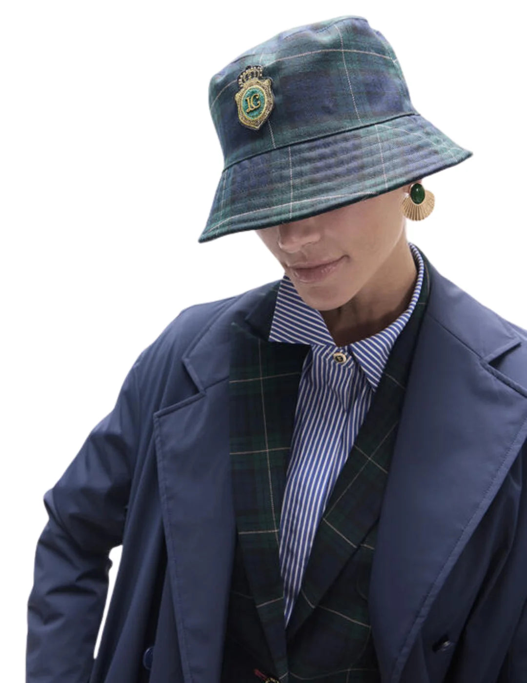 Sombrero Bucket Escudo Lola Casademunt Verde-Azul | Bicos de Fío