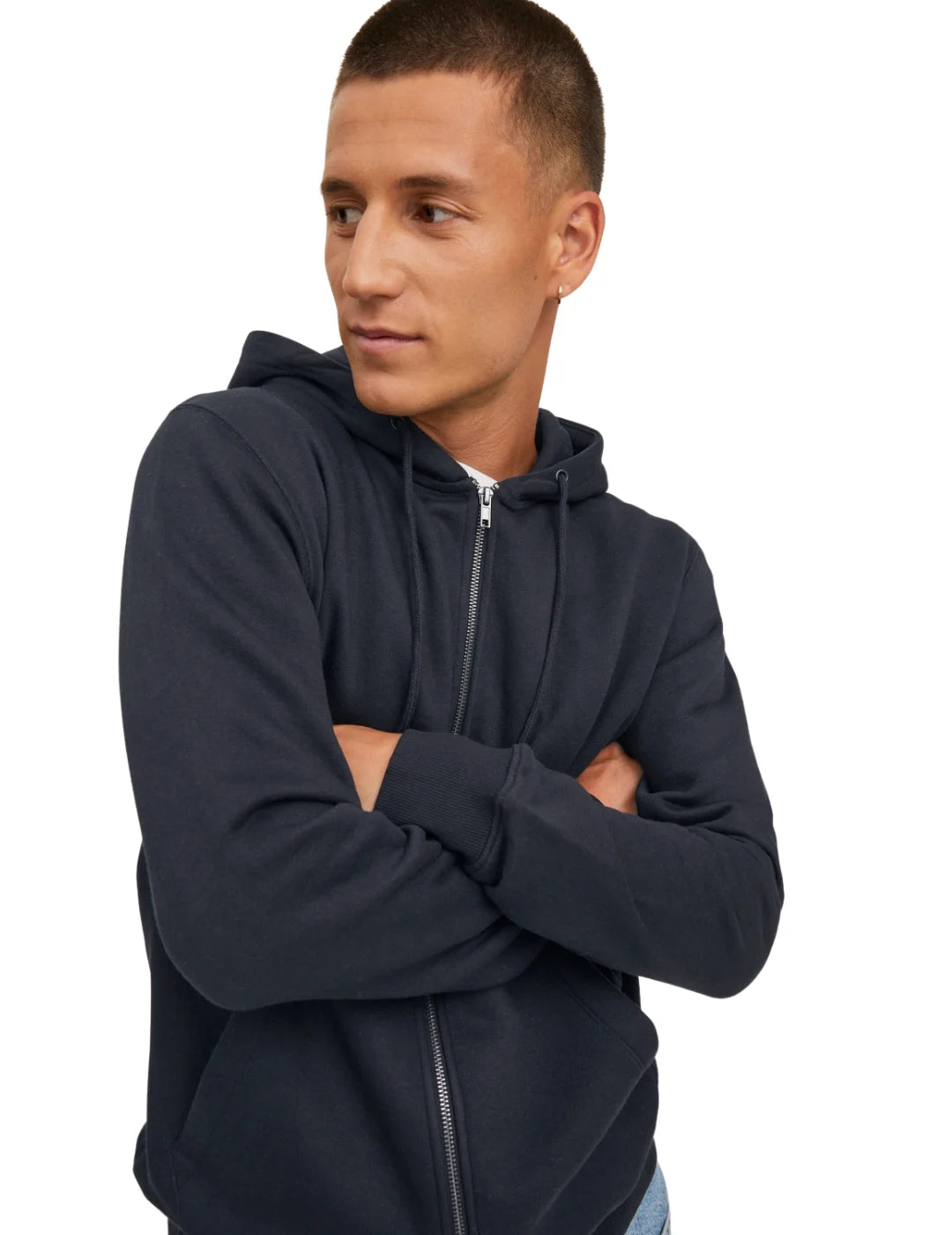 Sudadera Capucha Cremallera Jack&Jones Star Negro | Bicos de Fío