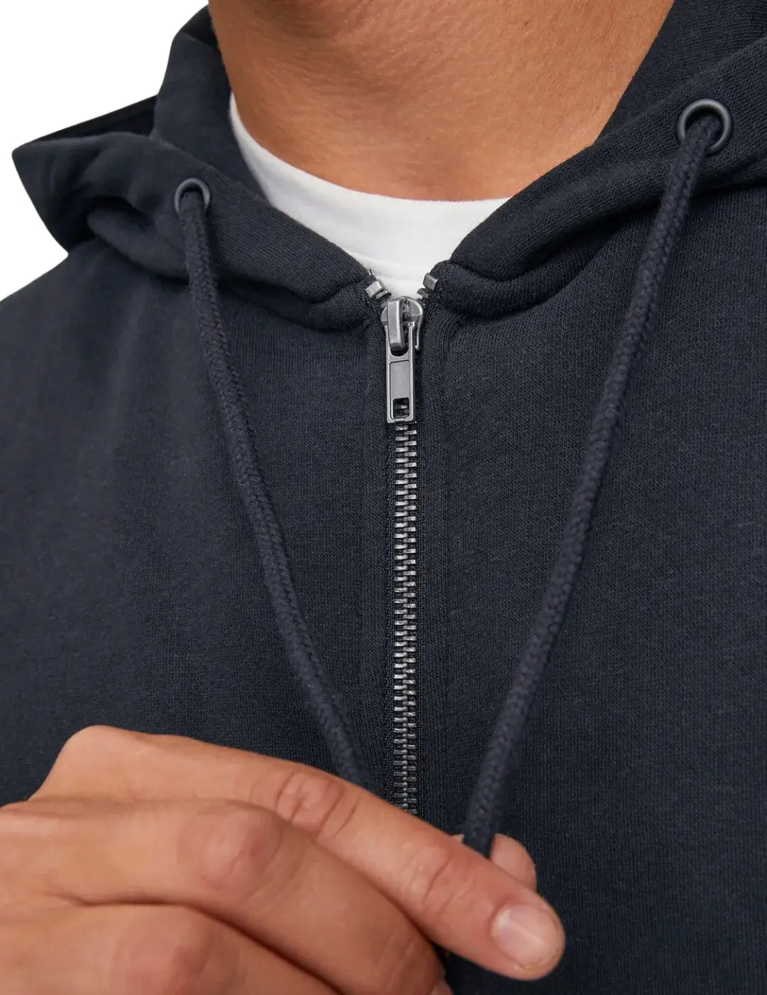 Sudadera Capucha Cremallera Jack&Jones Star Negro | Bicos de Fío