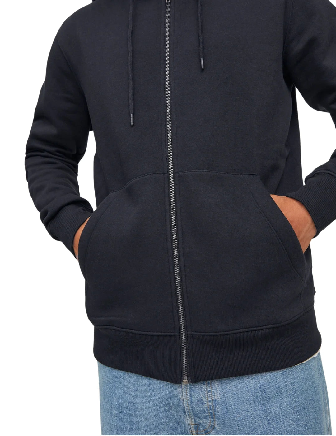 Sudadera Capucha Cremallera Jack&Jones Star Negro | Bicos de Fío