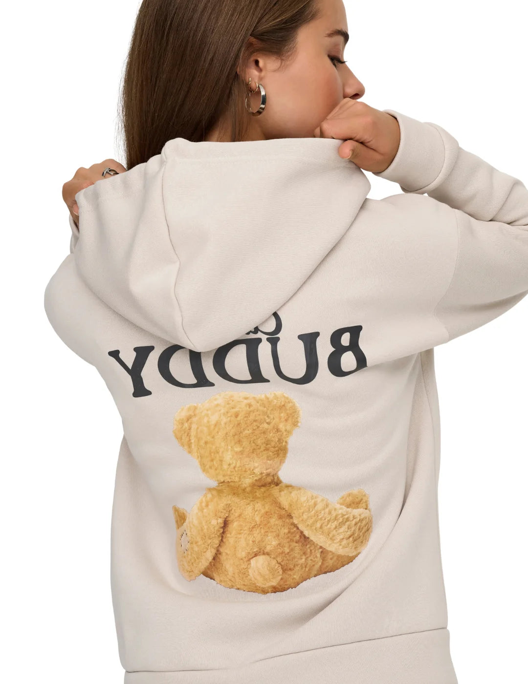 Sudadera Oso ONLY Ricky Beige | Bicos de Fío