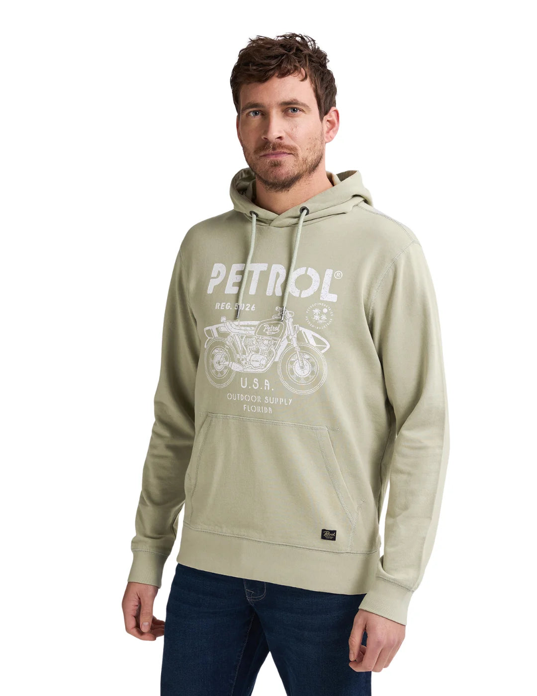 Sudadera Petrol Industries Print Moto Verde | Bicos de Fío