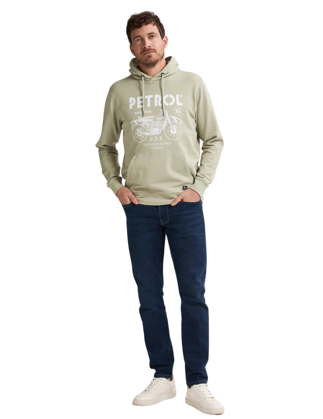 Sudadera Petrol Industries Print Moto Verde | Bicos de Fío