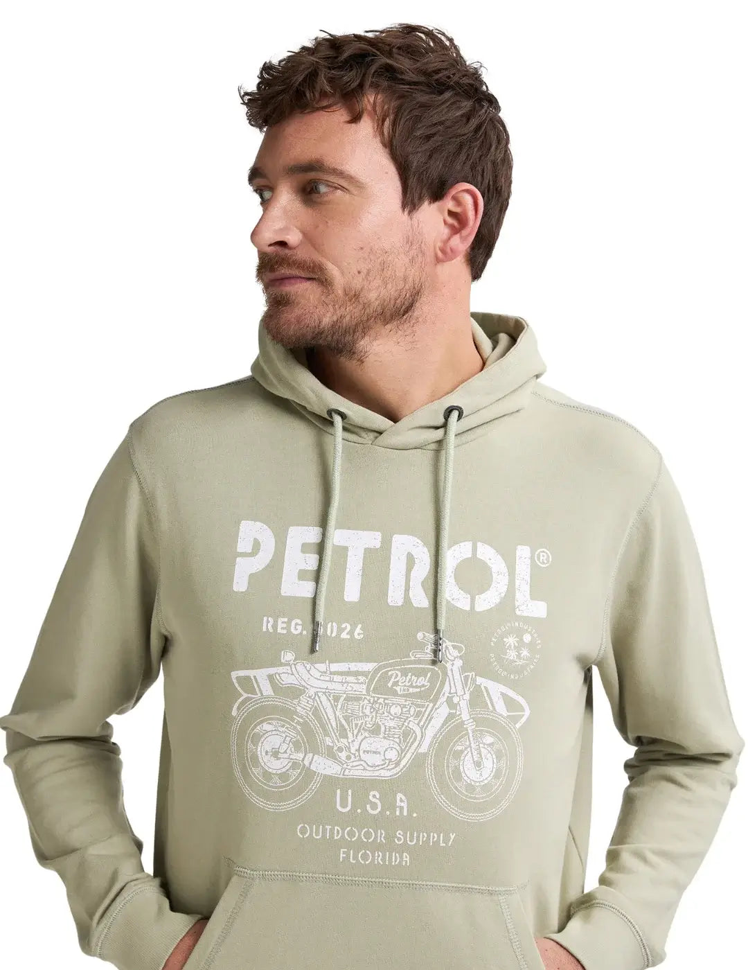 Sudadera Petrol Industries Print Moto Verde | Bicos de Fío