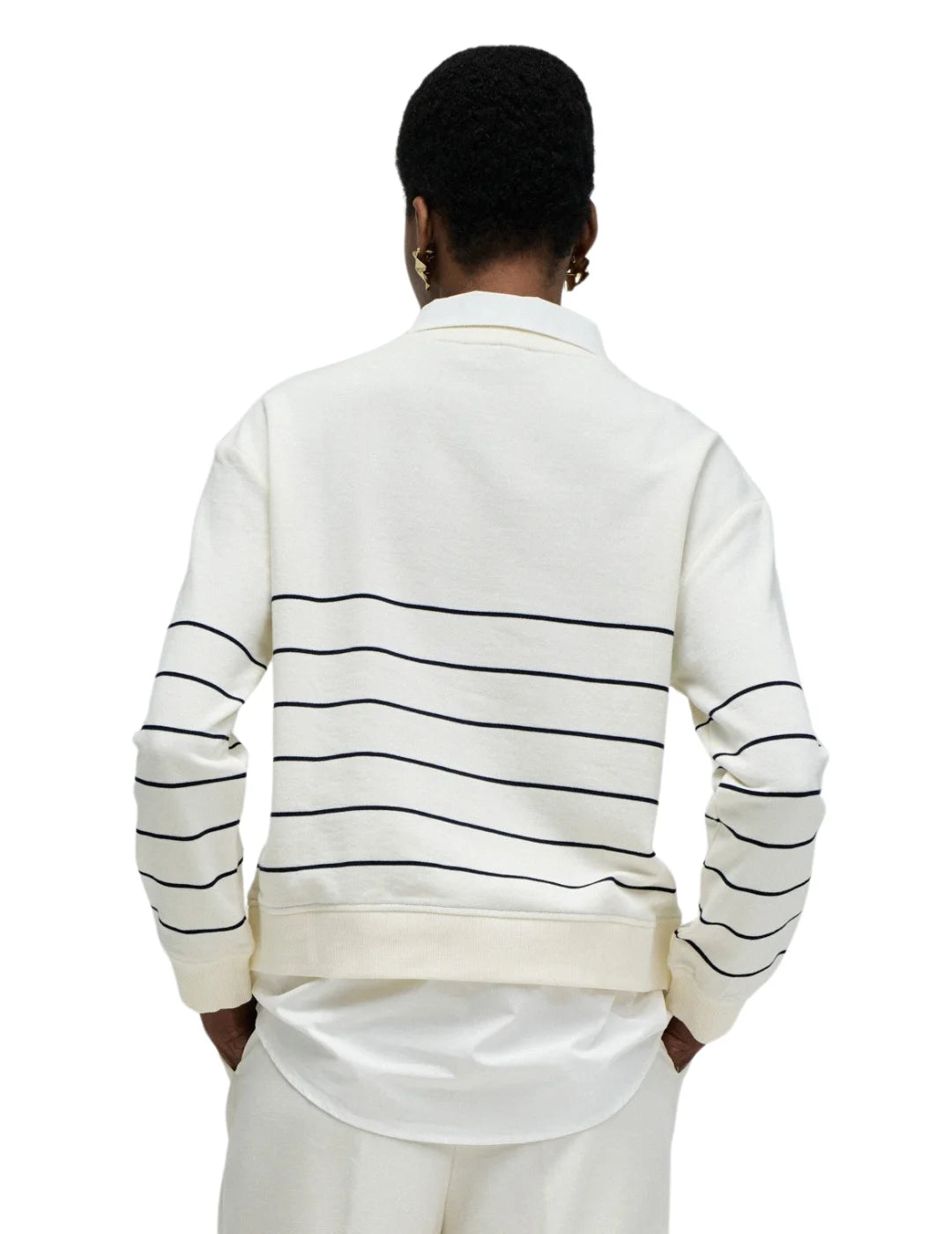 Sudadera Con Camisa Salsa Jeans Rayas Blanco | Bicos de Fío