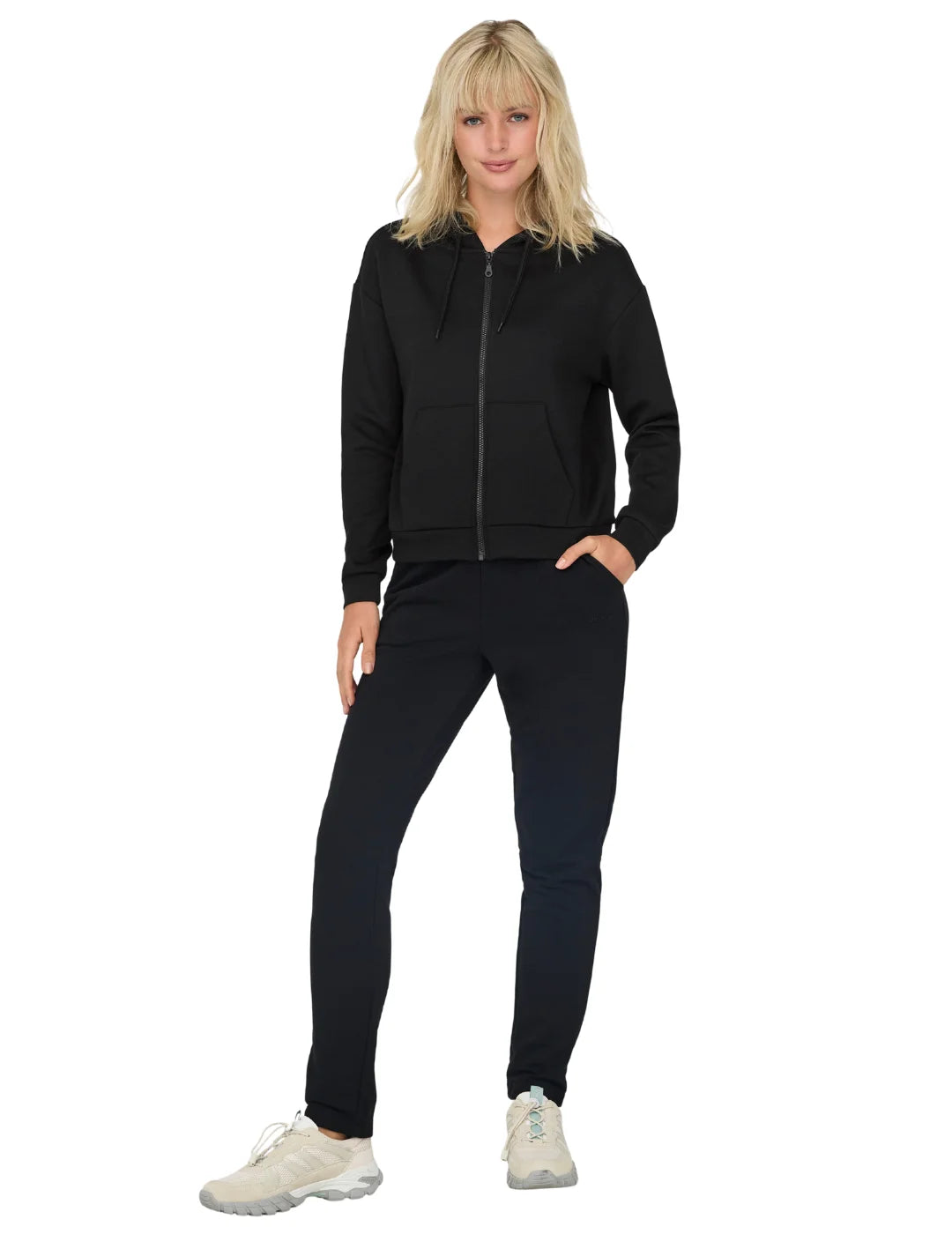 Sudadera Capucha ONLY PLAY Lounge Zip Negro | Bicos de Fío