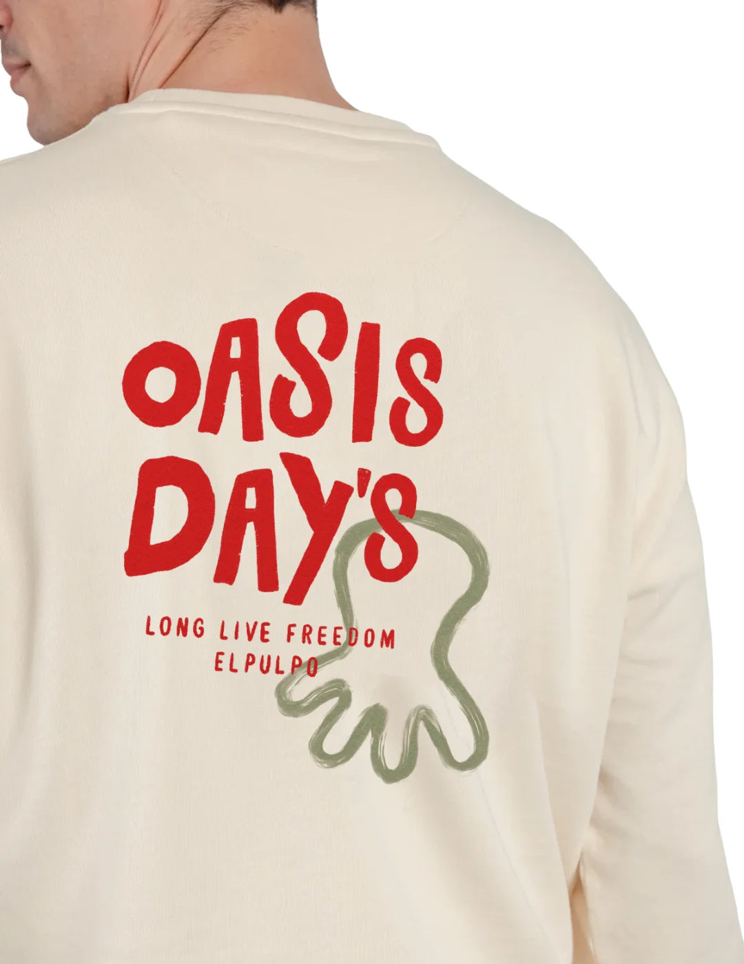 Sudadera El Pulpo Oasis Day´s Crudo | Bicos de Fío
