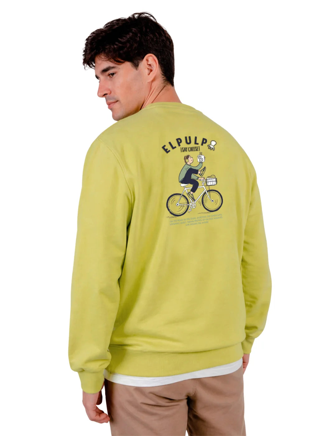 Sudadera El Pulpo Say Cheese Verde Lima | Bicos de Fío