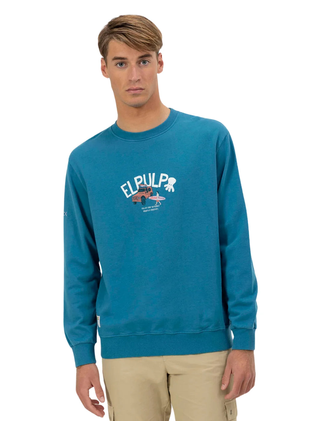 Sudadera El Pulpo Surfer Azul Zafiro | Bicos de Fío