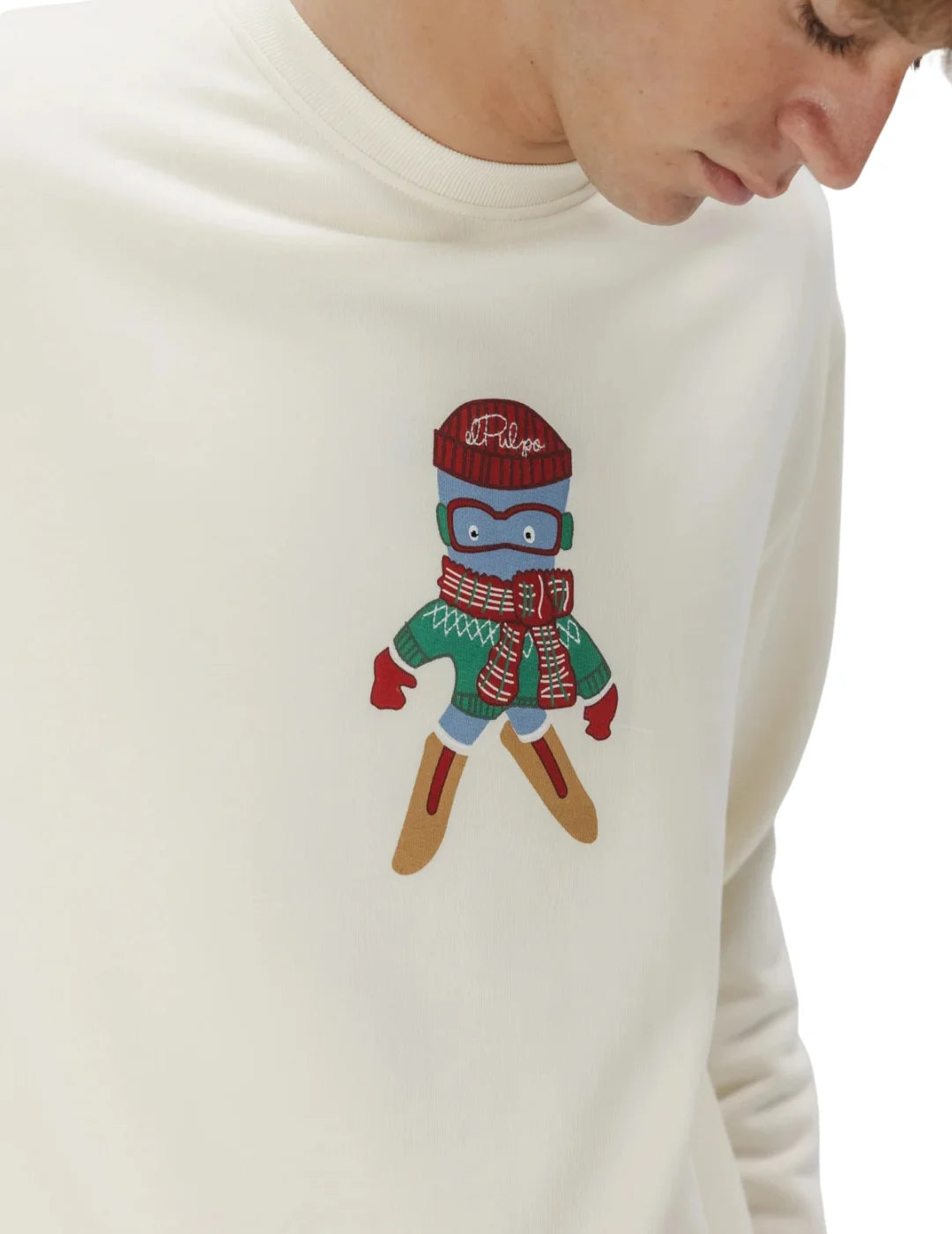 Sudadera El Pulpo Ski Blanco Roto | Bicos de Fío