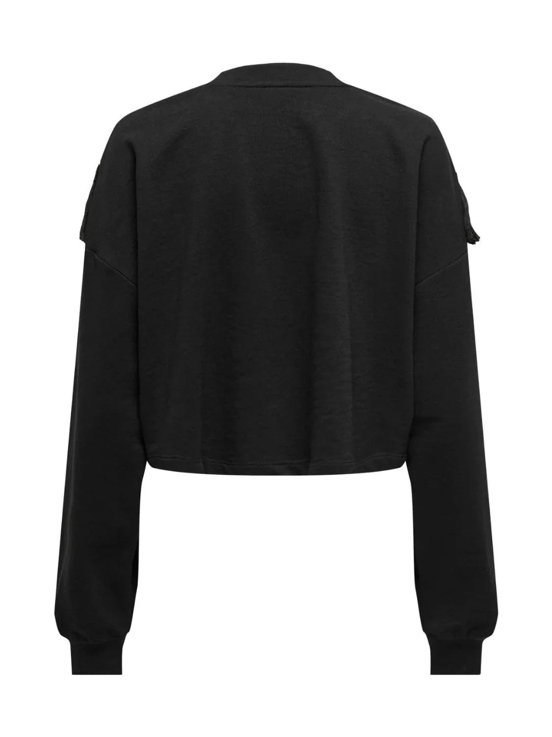 Sudadera Corta Flecos Only Onlnani Negro | Bicos de Fío