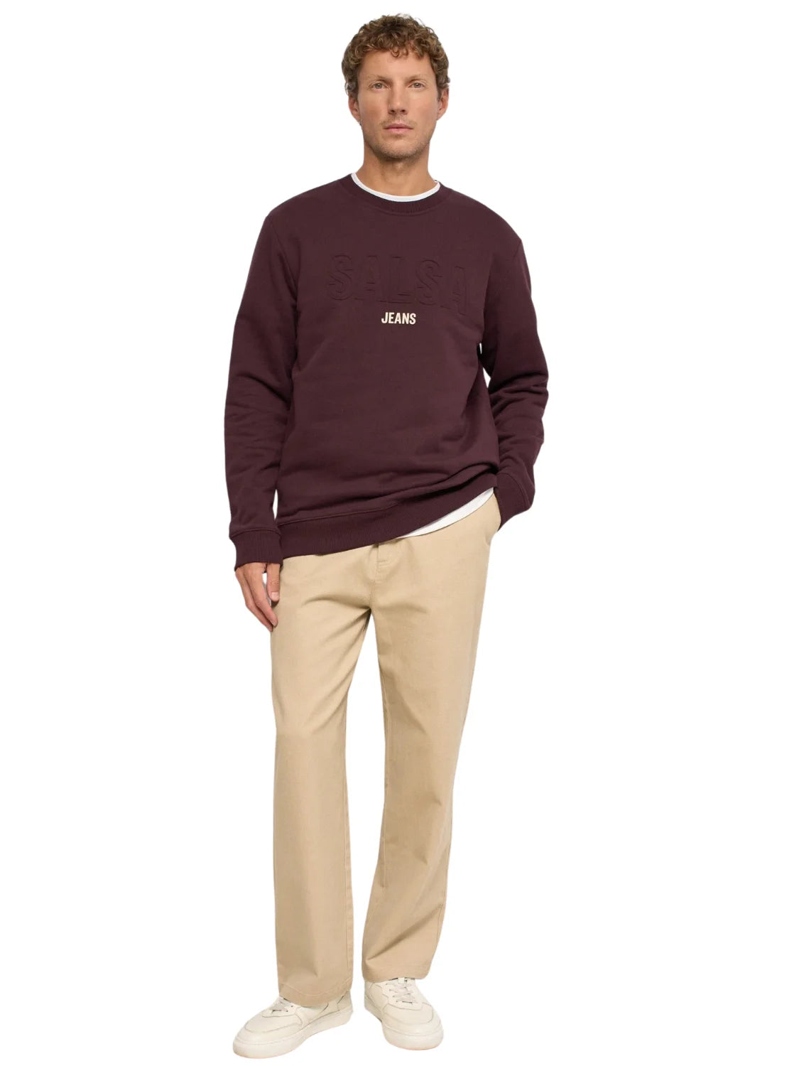 Sudadera Fleece Logo Salsa Jeans Burdeos | Bicos de Fío