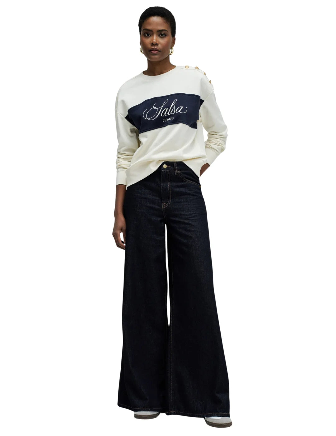 Sudadera Branding Franja Salsa Jeans Crudo | Bicos de Fío