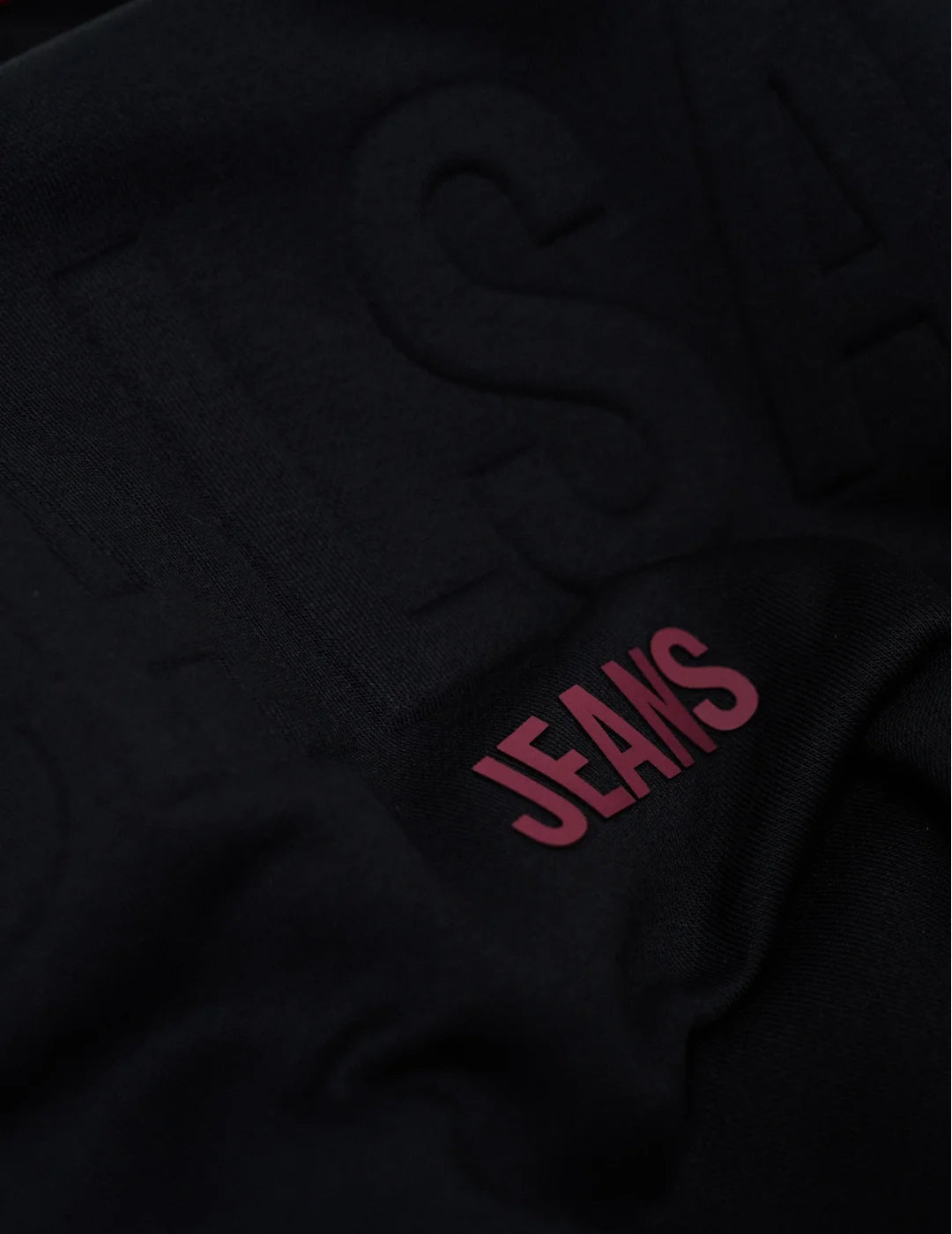 Sudadera Salsa Jeans Logo Relieve Contraste Negro | Bicos de Fío