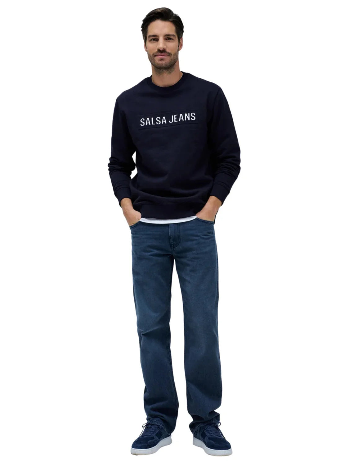 Sudadera Salsa Jeans Special Branding Azul Marino | Bicos de Fío