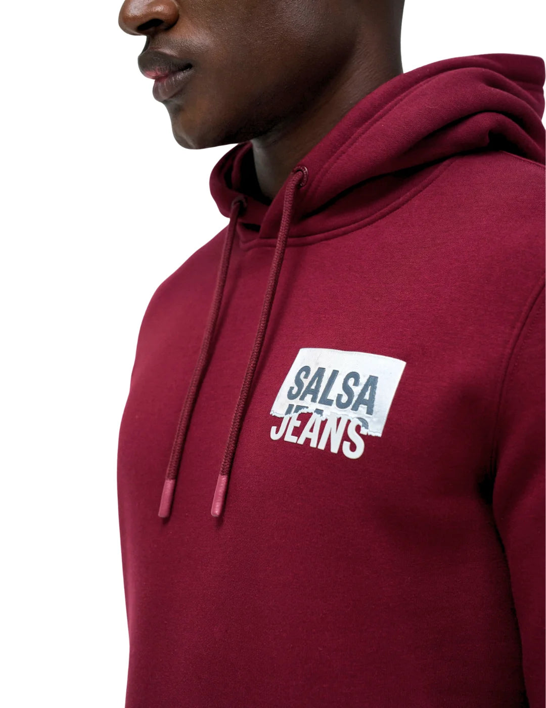 Sudadera Capucha Salsa Jeans Logo Foil Granate | Bicos de Fío
