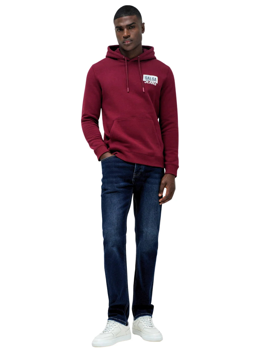 Sudadera Capucha Salsa Jeans Logo Foil Granate | Bicos de Fío