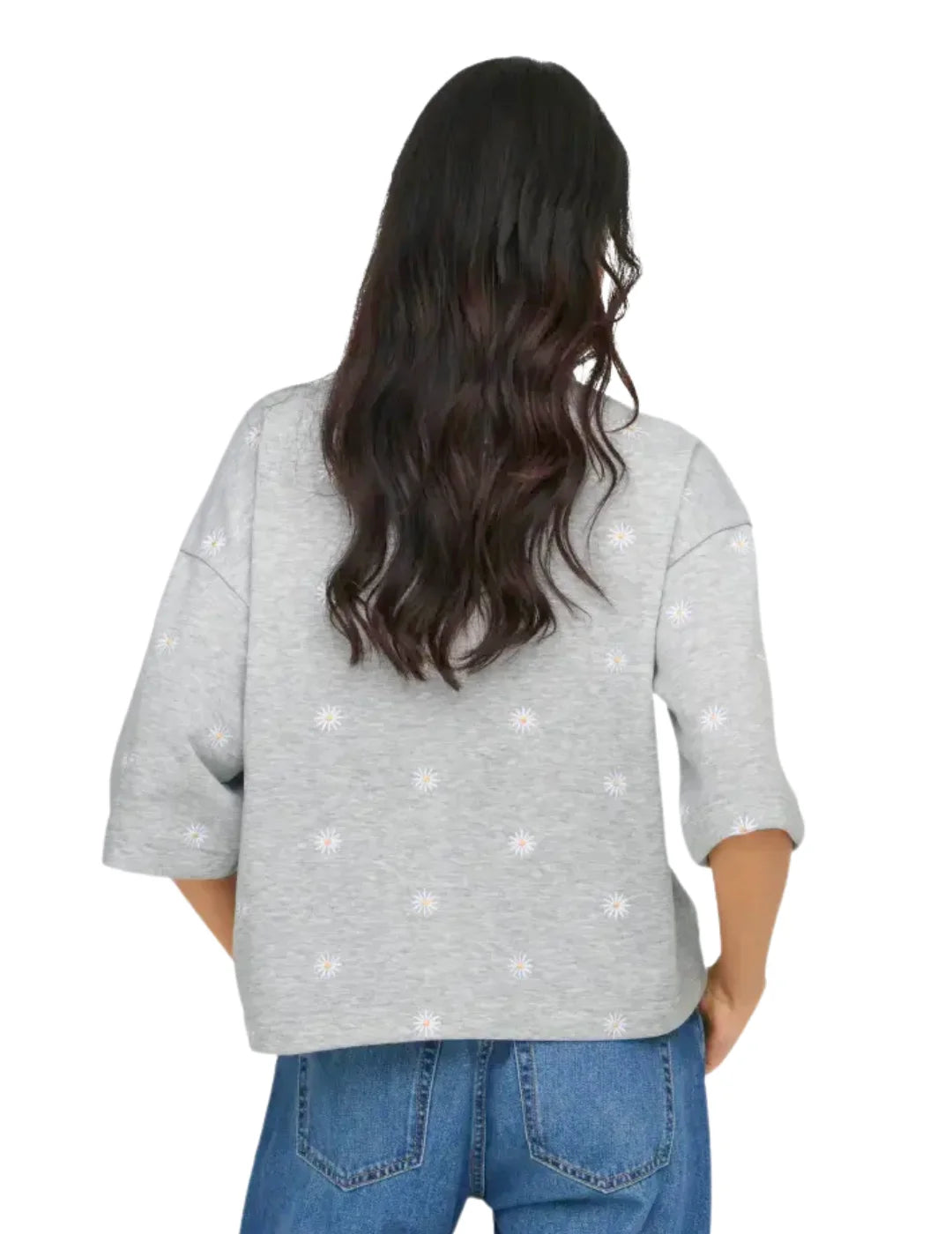 Sudadera Manga 3/4 ONLY Luna Gris | Bicos de Fío