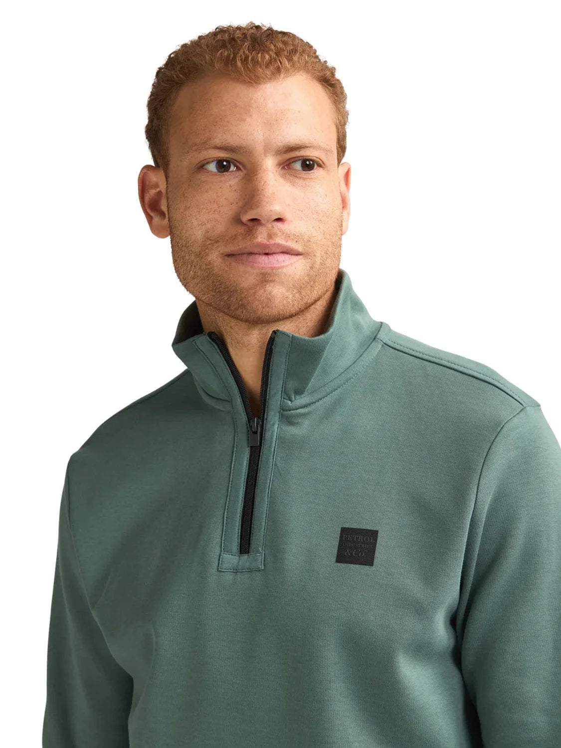 Sudadera Media Cremallera Petrol Industries Verde | Bicos de Fío