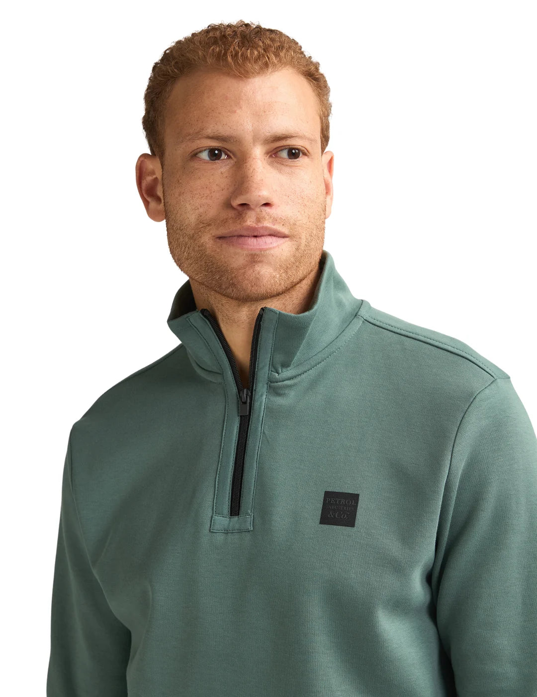 Sudadera Media Cremallera Petrol Industries Verde | Bicos de Fío