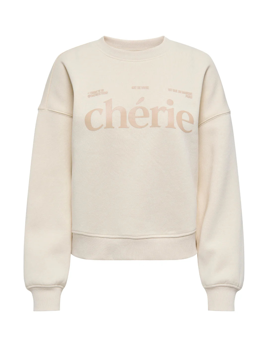 Sudadera ONLY Best Chérie Beige | Bicos de Fío