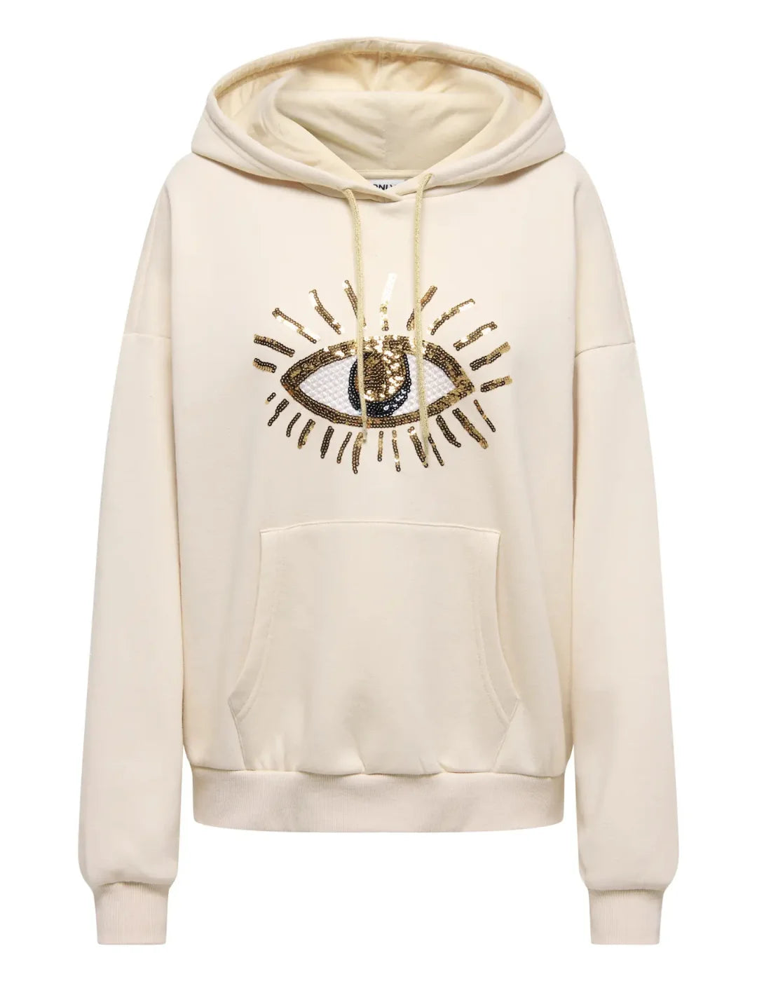 Sudadera ONLY Daze Sequins Beige | Bicos de Fío