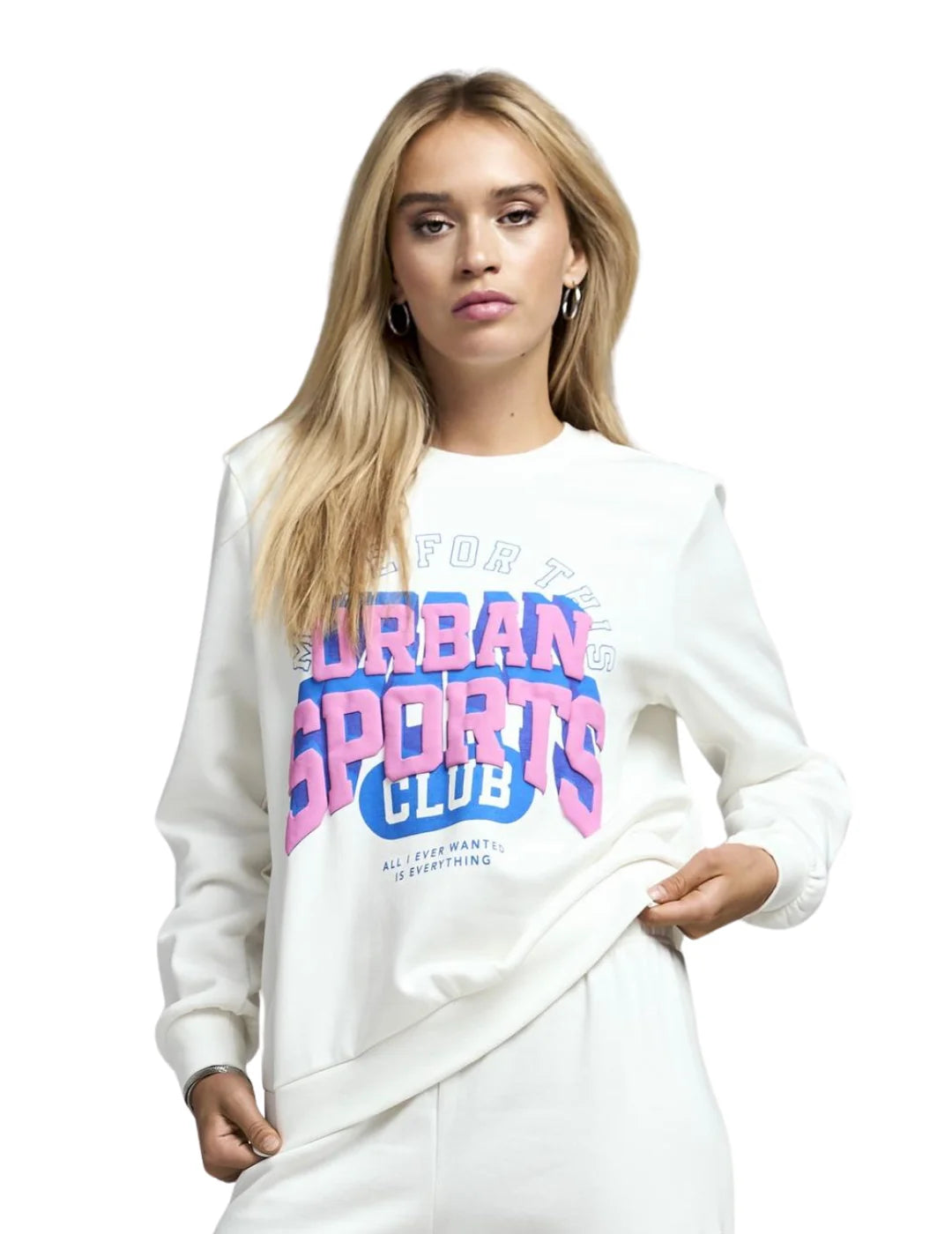 Sudadera Only Onlkimmie Blanco | Bicos de Fío