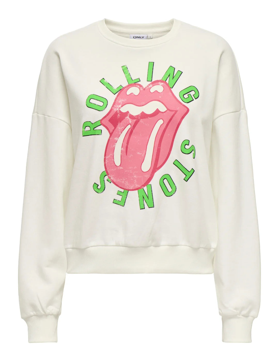 Sudadera ONLY Rolling Stones Blanco | Bicos de Fío