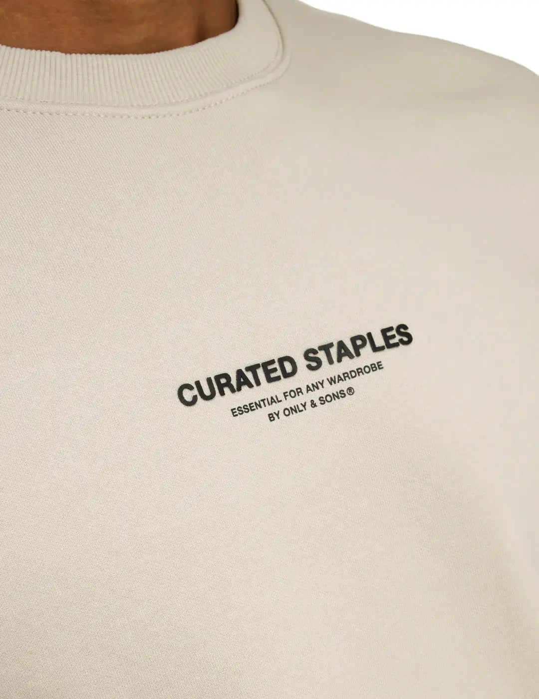 Sudadera ONLY&SONS Curated Beige | Bicos de Fío