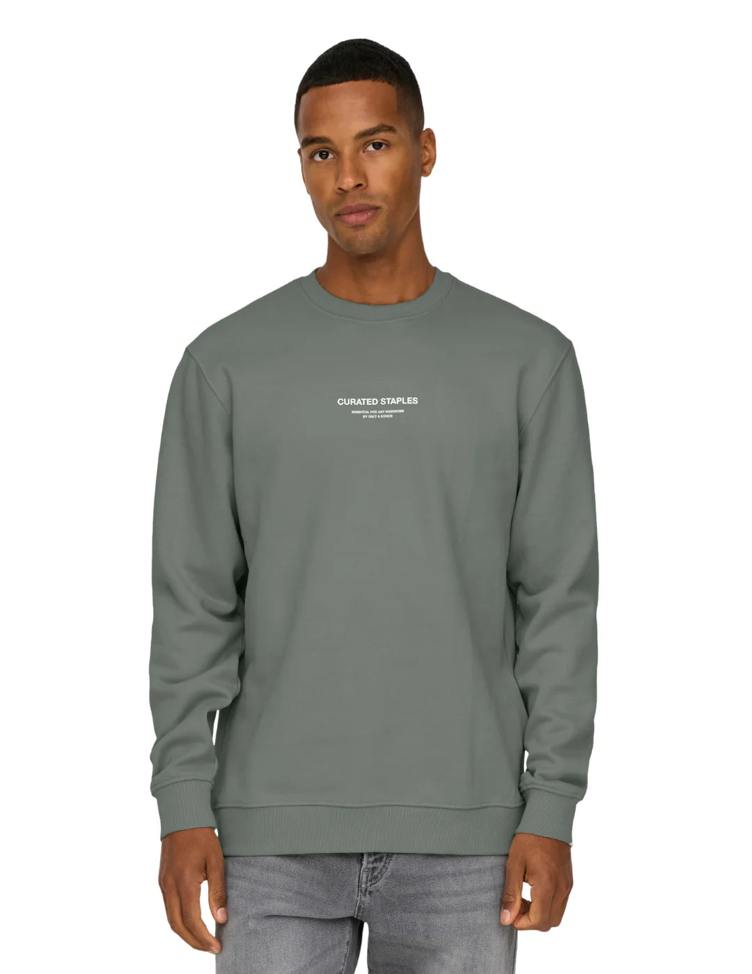 Sudadera ONLY&SONS Curated Verde | Bicos de Fío