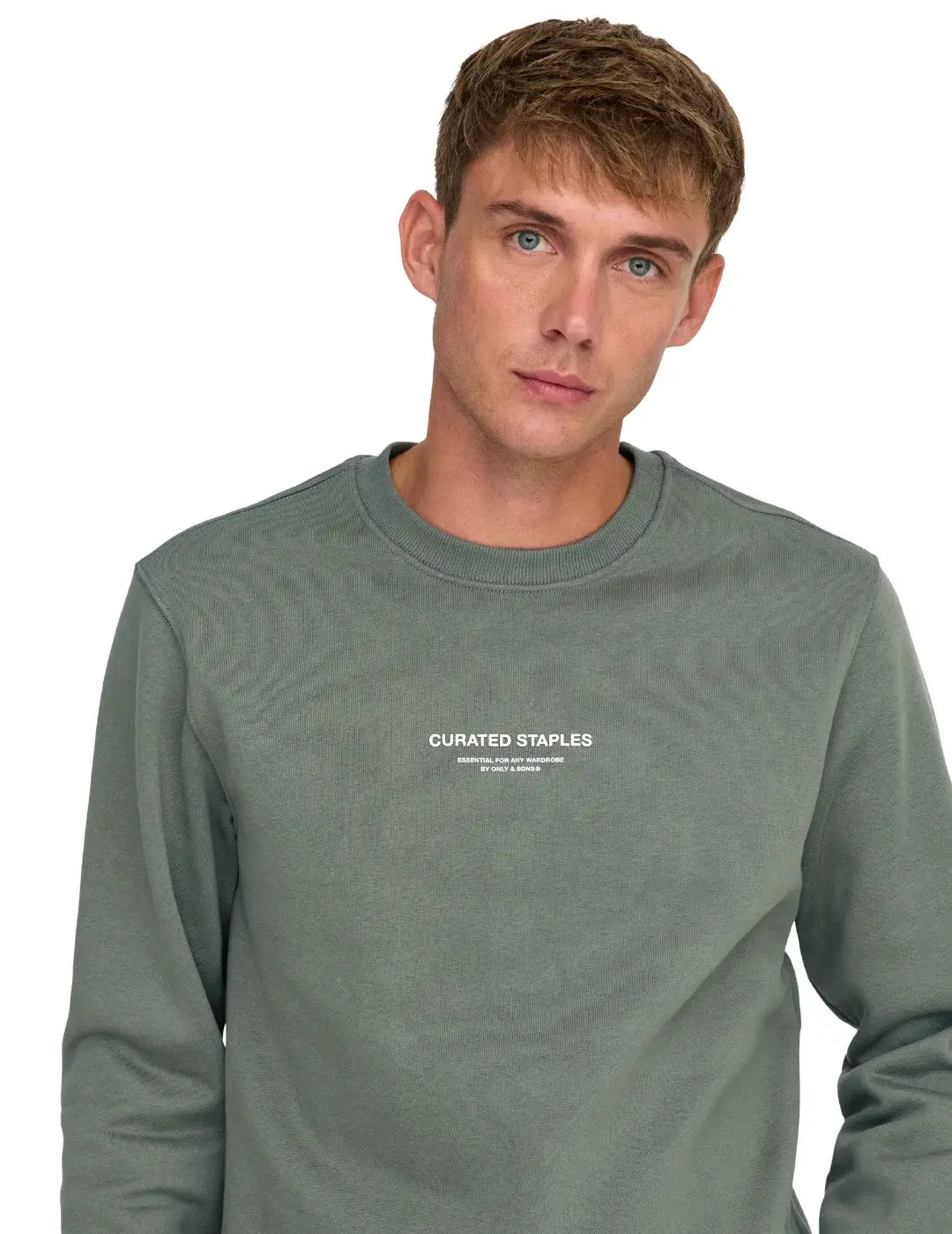 Sudadera ONLY&SONS Curated Verde | Bicos de Fío