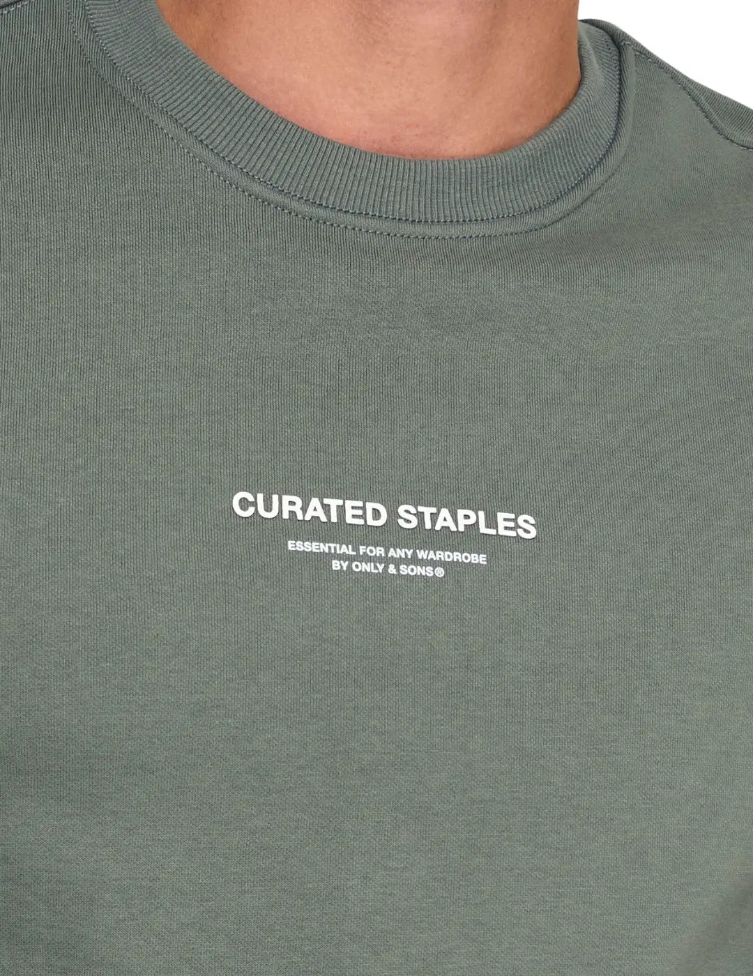 Sudadera ONLY&SONS Curated Verde | Bicos de Fío