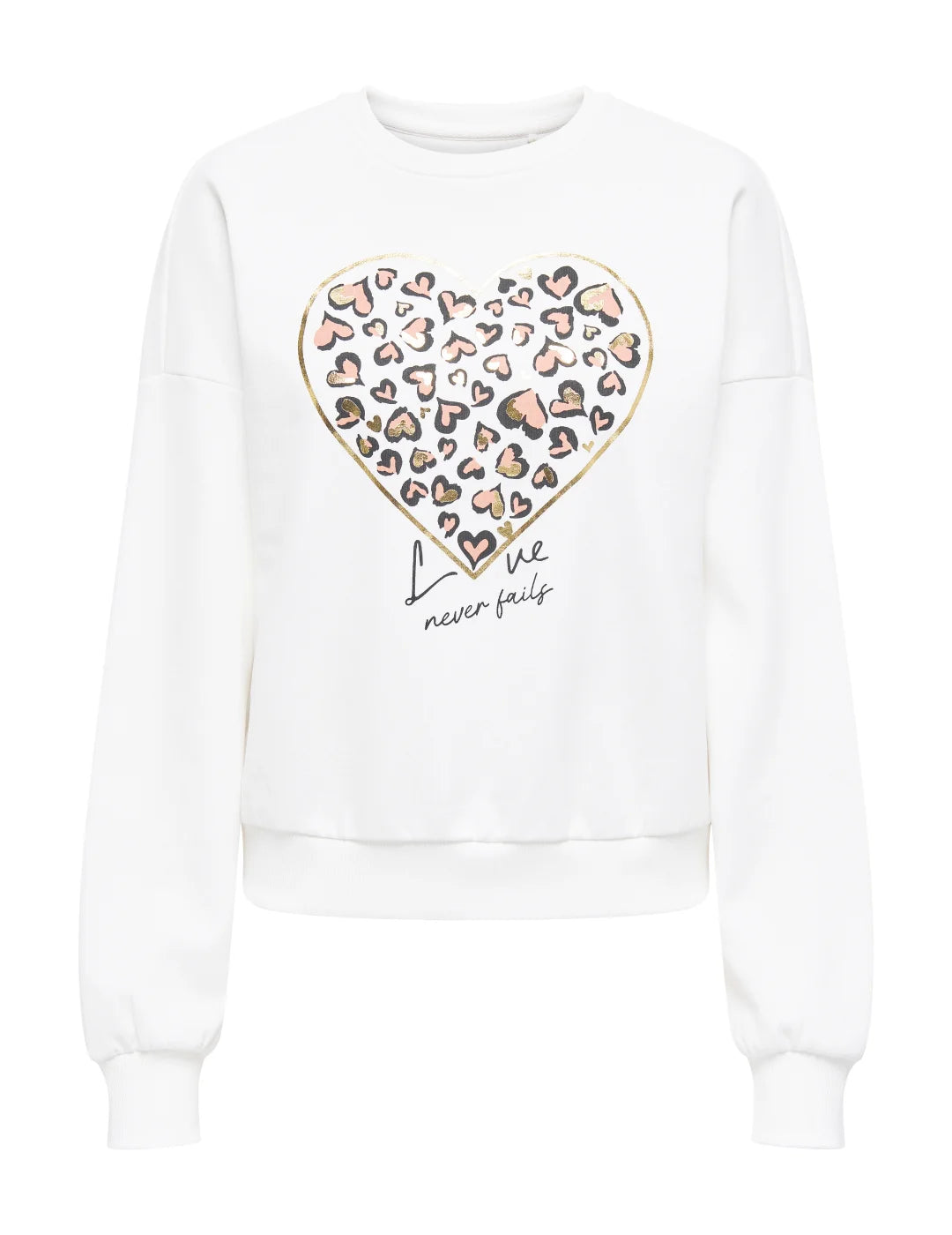 Sudadera ONLY Tammie Corazón Blanco | Bicos de Fío