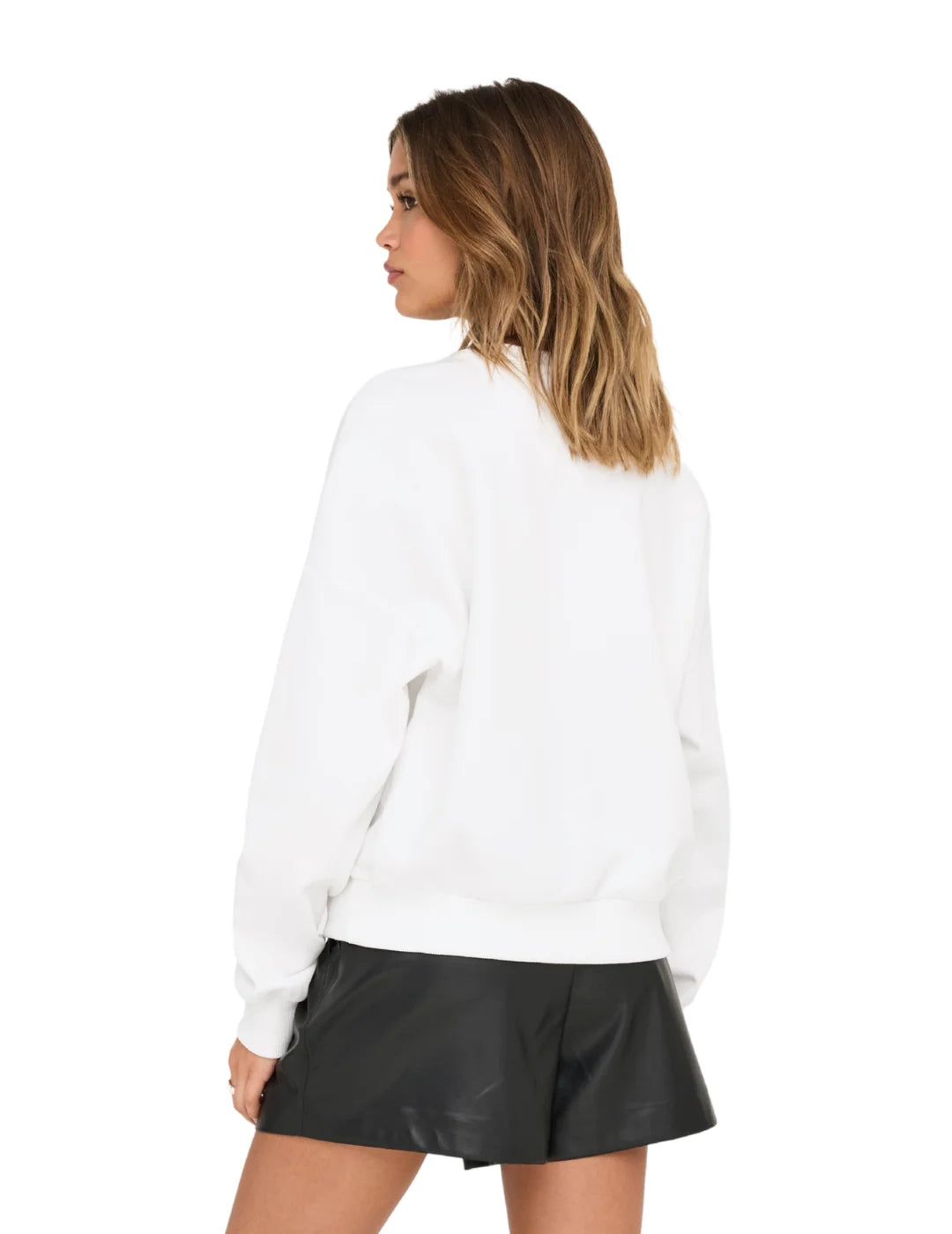 Sudadera ONLY Tammie Corazón Blanco | Bicos de Fío