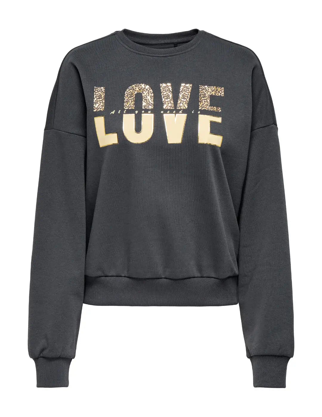 Sudadera ONLY Tammie Love Gris | Bicos de Fío