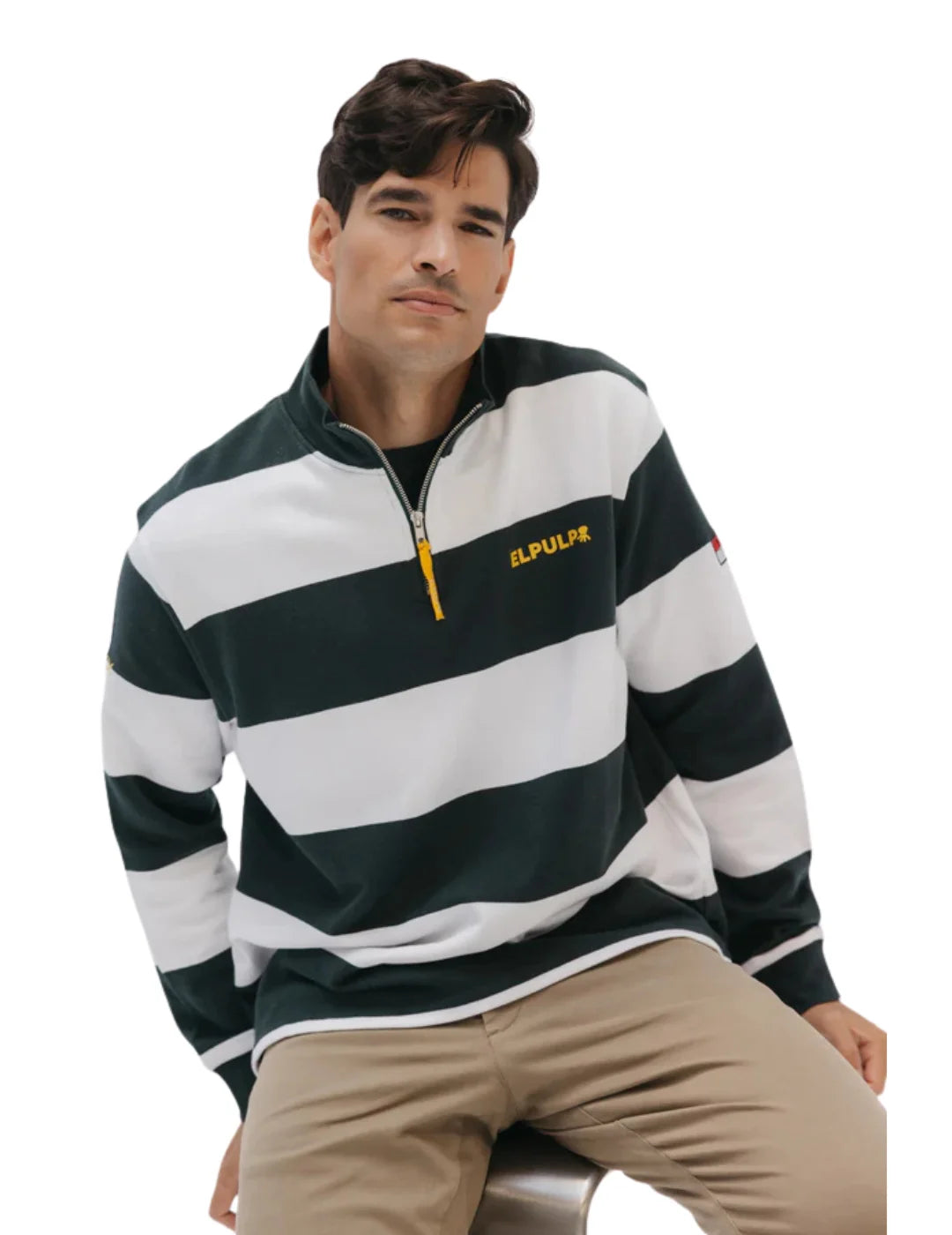 Sudadera Perkins El Pulpo Rayas Verde | Bicos de Fío