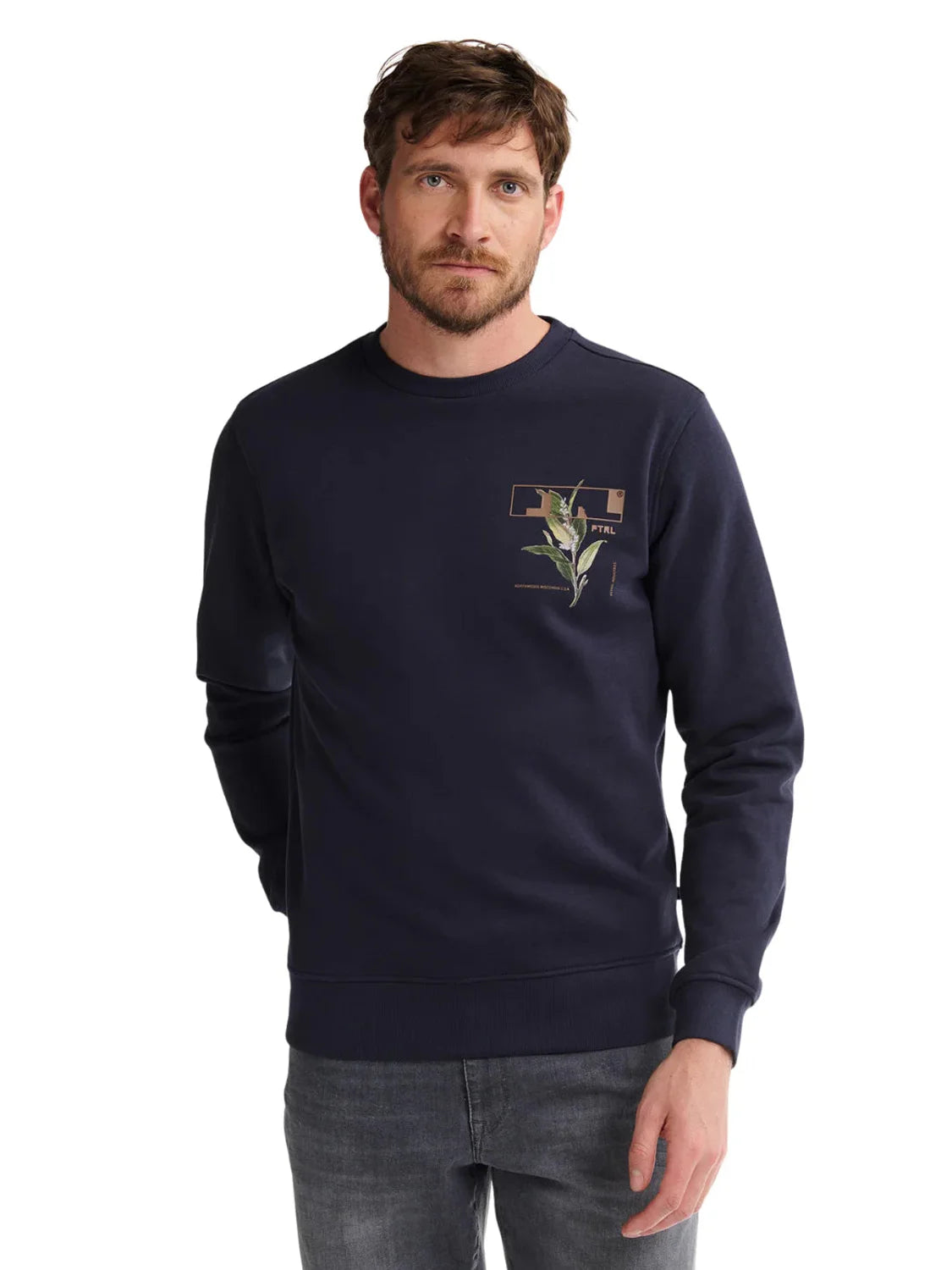 Sudadera Petrol Industries Logo Flor Azul Marino | Bicos de Fío