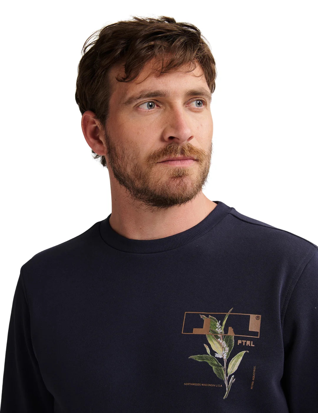 Sudadera Petrol Industries Logo Flor Azul Marino | Bicos de Fío