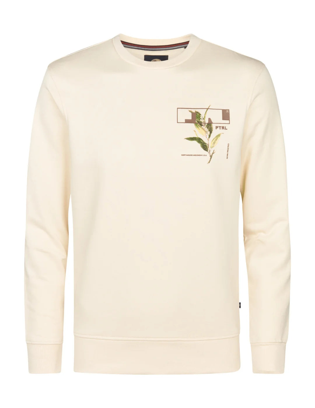 Sudadera Petrol Industries Logo Flor Beige | Bicos de Fío