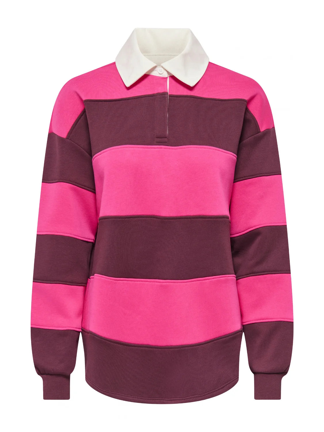 Sudadera Polo ONLY Nara Rayas Rosa | Bicos de Fío