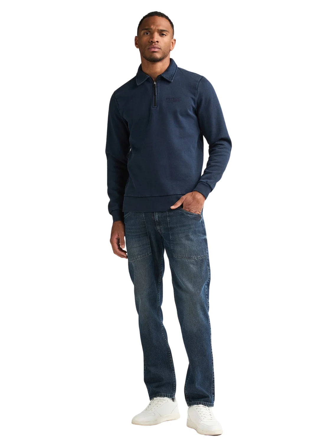 Sudadera Polo Petrol Industries Millhall Azul Marino | Bicos de Fío
